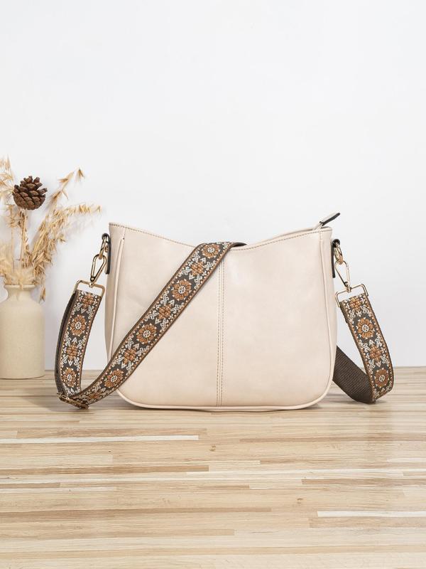 Women's Fashionable Solid Color Crossbody Bag, Vintage Style Shoulder Bag for Daily Used, Casual Trendy Versatile Daily Commuting Bag, Crossbody Purses 2024