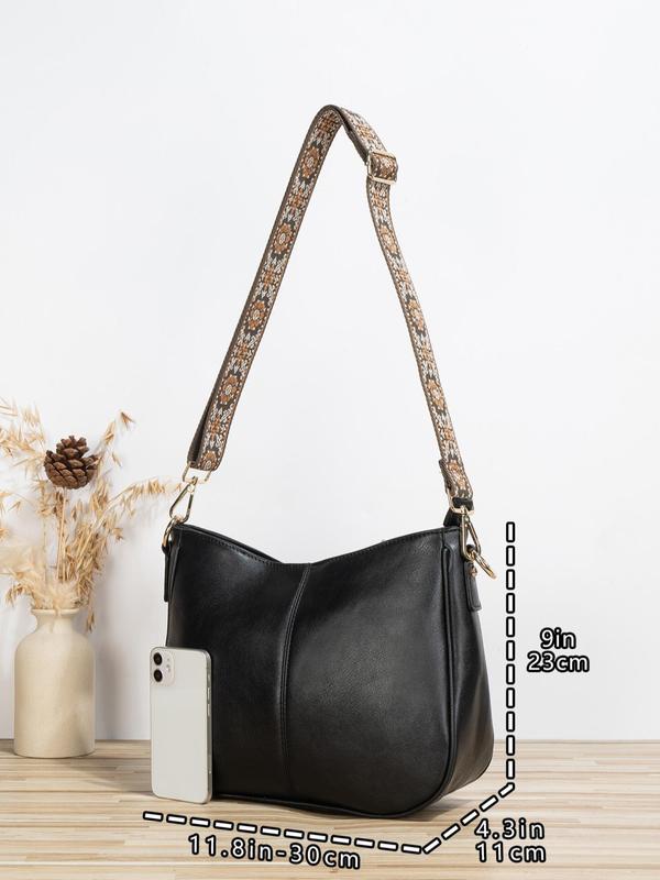 Women's Fashionable Solid Color Crossbody Bag, Vintage Style Shoulder Bag for Daily Used, Casual Trendy Versatile Daily Commuting Bag, Crossbody Purses 2024