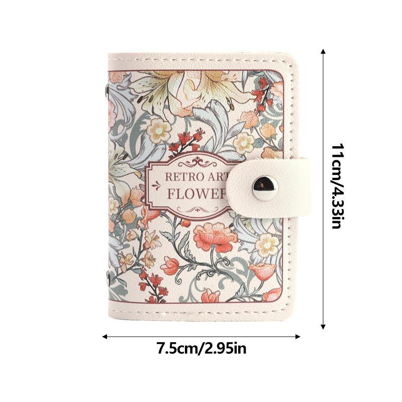 Floral Pattern Passport Holder, 1 Count Large Capacity Multi Card Slot Card Holder, PVC Card Storage Bag, Home Organizer for Travel, Office, School