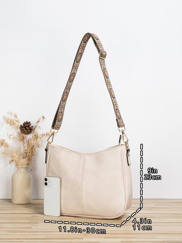 Women's Fashionable Solid Color Crossbody Bag, Vintage Style Shoulder Bag for Daily Used, Casual Trendy Versatile Daily Commuting Bag, Crossbody Purses 2024