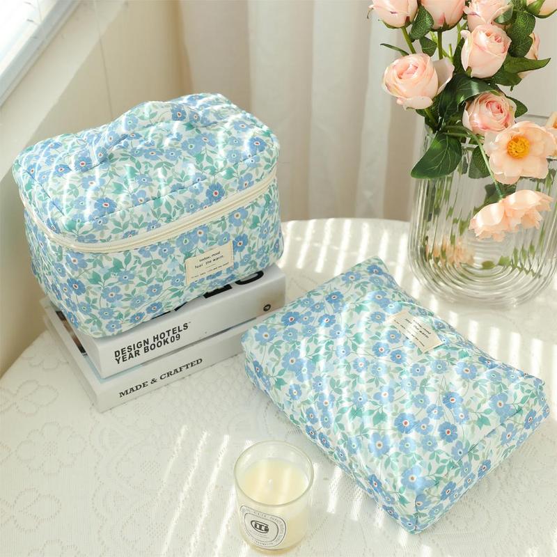 Floral Pattern Makeup Bag Set, 3 Counts set Large Capacity Travel Cosmetic Bag, Zipper Makeup Organizer Pouch, Versatile Storage Bag for Daily Use, Bag For Women, Christmas Gift