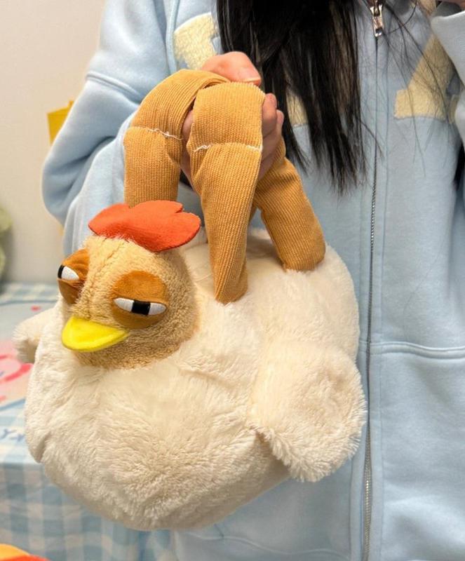 Chicken Bag Novelty Chicken Purse Cute Chicken Plush Handbag Funny Birthday Gifts for Friends