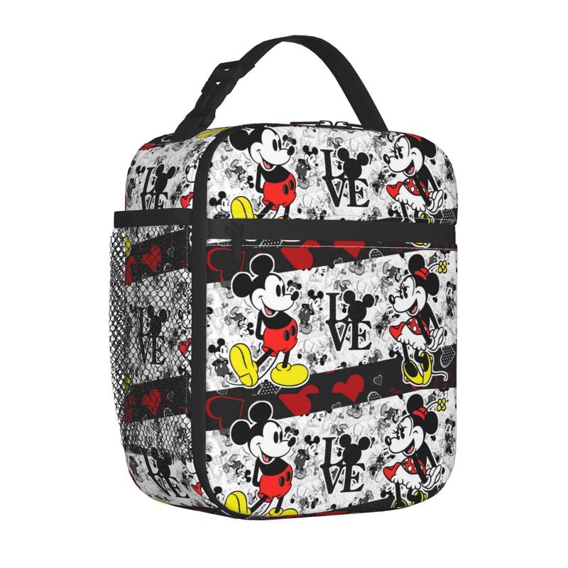 Adult Cartoon Anime Mickey mouse Reusable Insulated Lunch bag Box for Boy Girl Leakproof Cooler Tote Bag for Work Picnic Travel Hiking Beach Camping Cute(40)