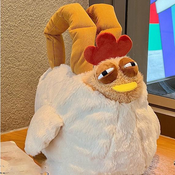 Chicken Bag Novelty Chicken Purse Cute Chicken Plush Handbag Funny Birthday Gifts for Friends