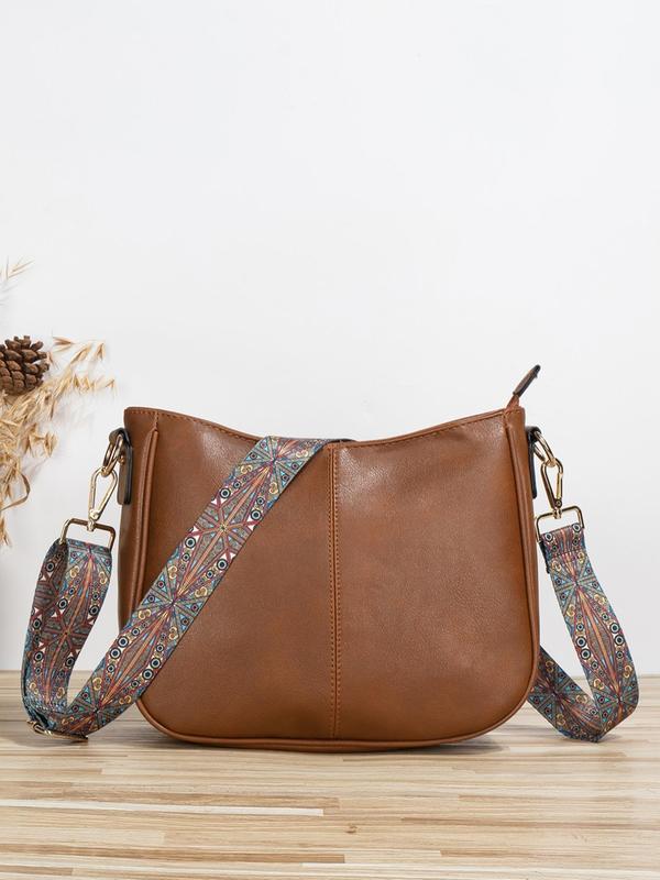 Women's Fashionable Solid Color Crossbody Bag, Vintage Style Shoulder Bag for Daily Used, Casual Trendy Versatile Daily Commuting Bag, Crossbody Purses 2024