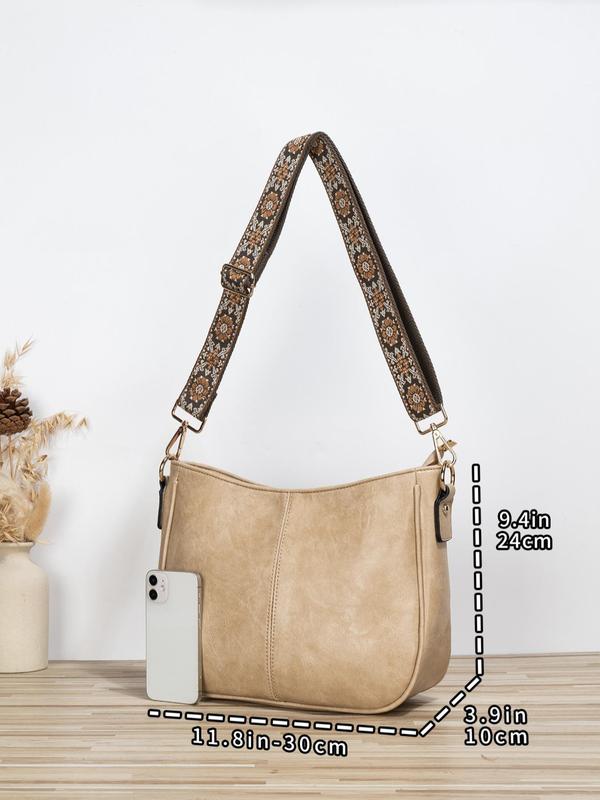 Women's Fashionable Solid Color Crossbody Bag, Vintage Style Shoulder Bag for Daily Used, Casual Trendy Versatile Daily Commuting Bag, Crossbody Purses 2024