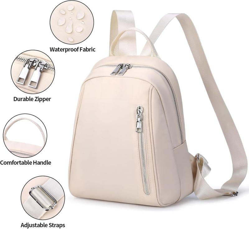 Mini Backpack Purse for Women Gifts Girls Light Weight Small Cute Backpacks  College Book Bag  Bag Casual Travel Daypack (Beige)