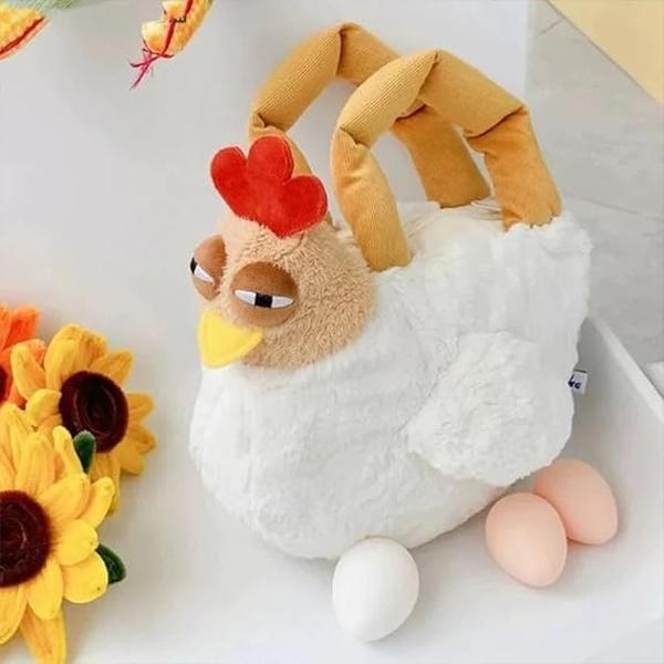 Chicken Bag Novelty Chicken Purse Cute Chicken Plush Handbag Funny Birthday Gifts for Friends