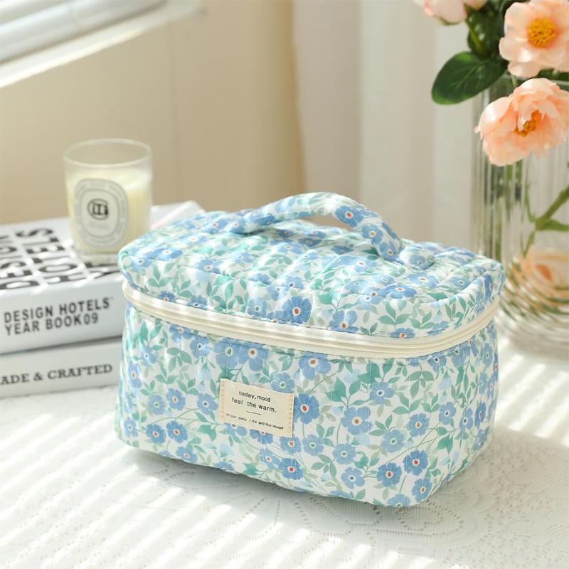 Floral Pattern Makeup Bag Set, 3 Counts set Large Capacity Travel Cosmetic Bag, Zipper Makeup Organizer Pouch, Versatile Storage Bag for Daily Use, Bag For Women, Christmas Gift