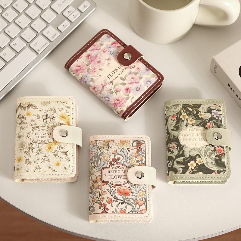 Floral Pattern Passport Holder, 1 Count Large Capacity Multi Card Slot Card Holder, PVC Card Storage Bag, Home Organizer for Travel, Office, School