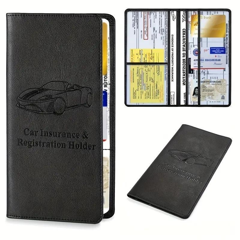 Fall Car Registration & Driver's License & Insurance Card Storage Bag for Summer, 1 Count Car Insurance & Registration Holder, Storage Gadgets for Car, Car Accessories for Men & Women