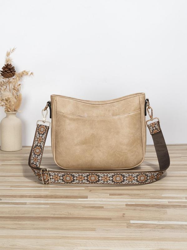 Women's Fashionable Solid Color Crossbody Bag, Vintage Style Shoulder Bag for Daily Used, Casual Trendy Versatile Daily Commuting Bag, Crossbody Purses 2024