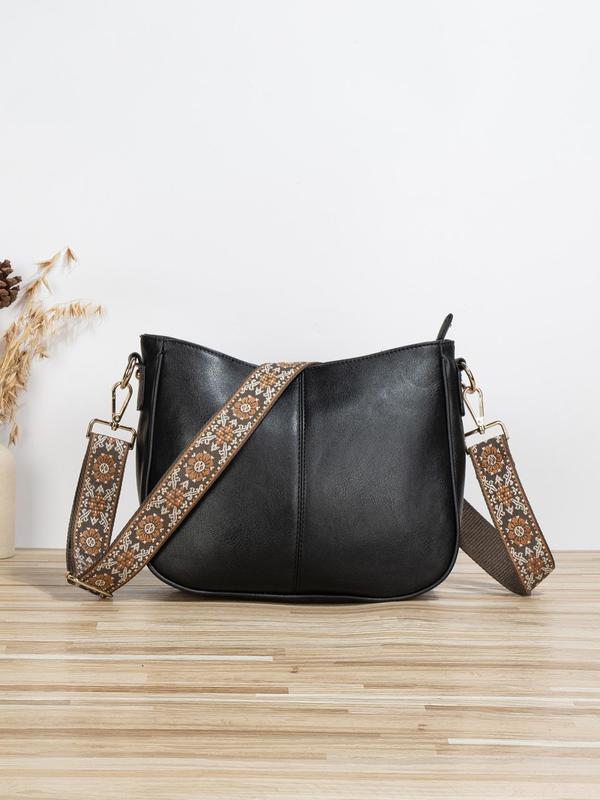 Women's Fashionable Solid Color Crossbody Bag, Vintage Style Shoulder Bag for Daily Used, Casual Trendy Versatile Daily Commuting Bag, Crossbody Purses 2024