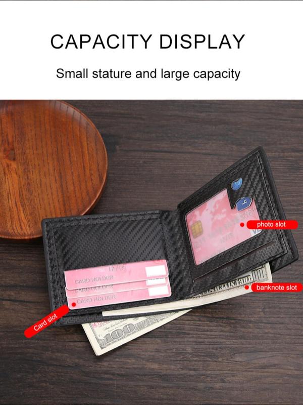 Men's Minimalist Bifold Wallet, Casual Simple Style Wallet, Multi Card Slot Card Holder for Men for Daily Use