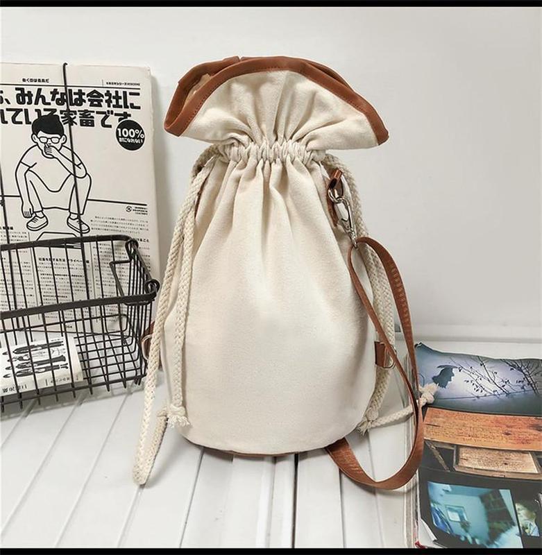 US Dollar Print Cotton Canvas Drawstring Crossbody Backpack Funny Leisure Lightweight Foldable String Bag for Men Women