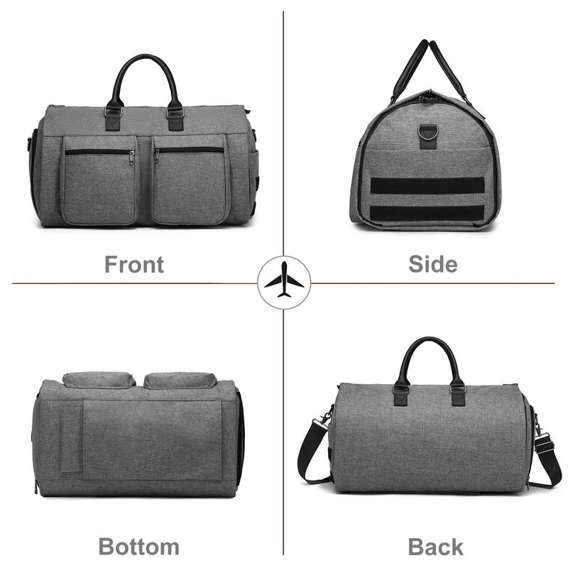 SEYFOCNIA Garment Bags for Travel Convertible Duffle Garment Bag Roller  for Travel Carry on Garment Bag with Wheels Luggage Rolling Weekender Roller Duffle Bags for Travel-Grey y2k book bag dustproof unisex travel bags