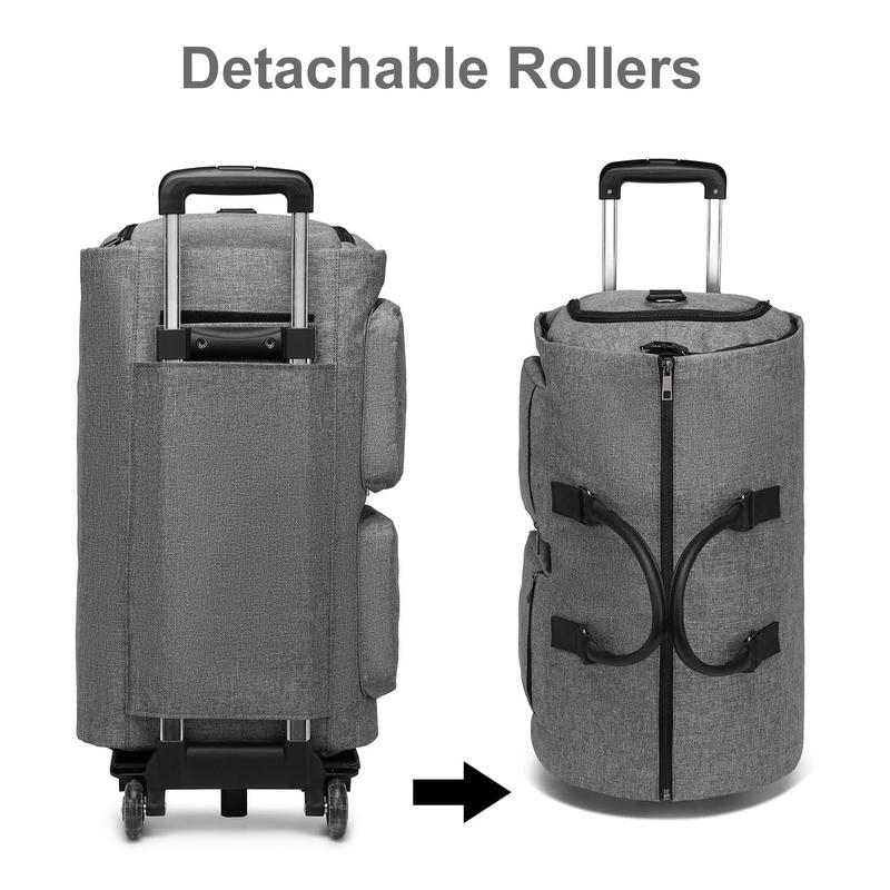 SEYFOCNIA Garment Bags for Travel Convertible Duffle Garment Bag Roller  for Travel Carry on Garment Bag with Wheels Luggage Rolling Weekender Roller Duffle Bags for Travel-Grey y2k book bag dustproof unisex travel bags