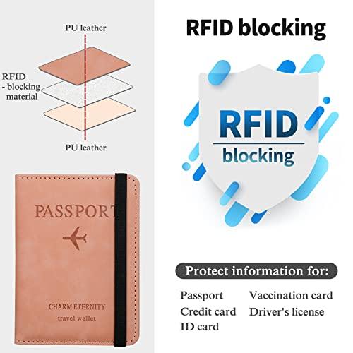 1 piece PU leather passport card holder, RFID blocking passport wallet for men and women, multifunctional travel document holder, travel card holder with elastic band closure