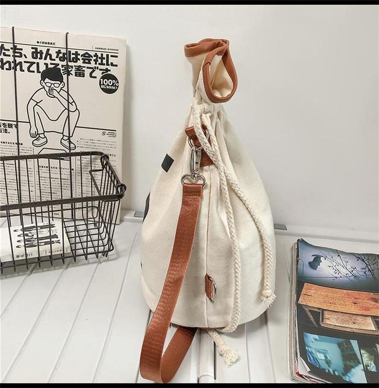 US Dollar Print Cotton Canvas Drawstring Crossbody Backpack Funny Leisure Lightweight Foldable String Bag for Men Women